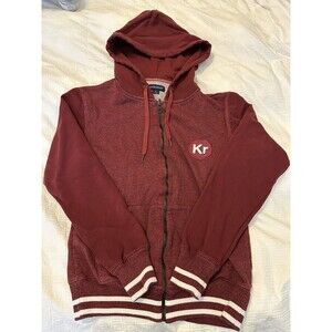 Kidrobot Mens Kr Patch Logo Red Full Zip Hoodie Small